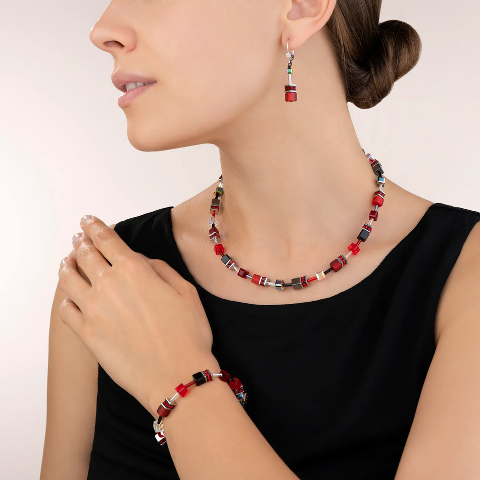 Колье Coeur de Lion Red-Grey 4014/10-0312 цвет красный, серый, черный