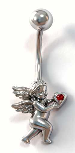 Ювелирный пирсинг из серебра 925 пробы,вставка фианит