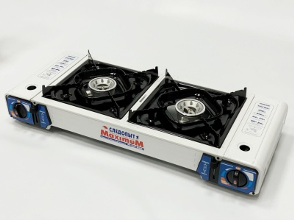 Газовая плита СЛЕДОПЫТ MaximuM 2,0х2,5кВт 626х280х115мм двойная с переходником