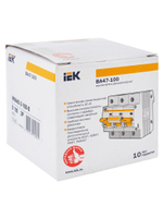 KARAT Автоматический выключатель ВА47-100 3P D 100А 10кА IEK