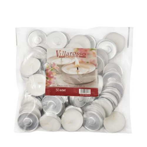 Свеча чайная в гильзе (HORIZON) 5,5 г белая в полиэтиленовой упаковке навал, 50шт/упак, 40упак/кор, арт-28180