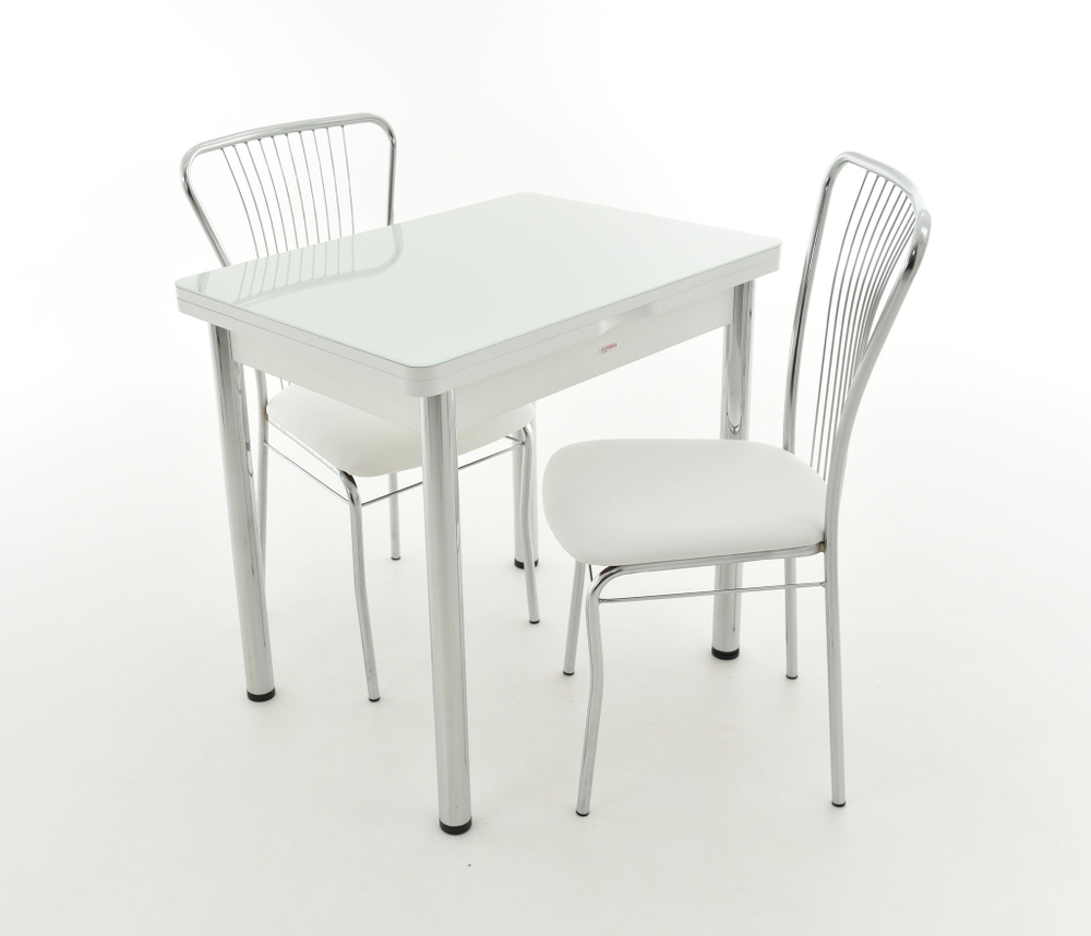 Стол Аврора Бари мини, Стекло, Белый