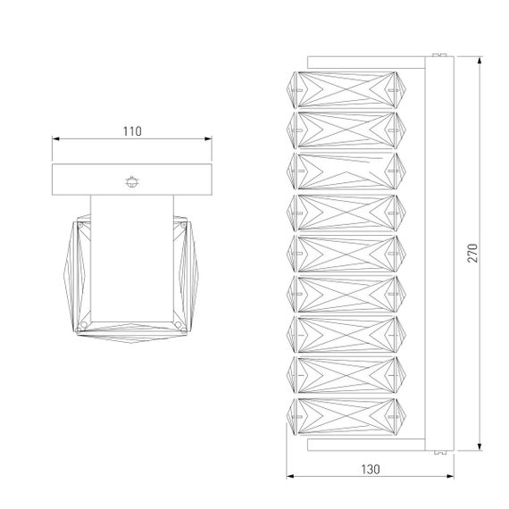 Настенный светодиодный светильник Eurosvet Blitz 40259 Led хром/ прозрачный хрусталь Strotskis
