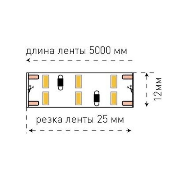 Светодиодная лента SWG 24W/m 240LED/m 3014SMD теплый белый 5M 001699