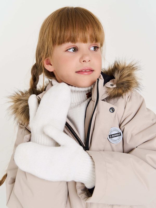 Варежки вязаные двухслойные 