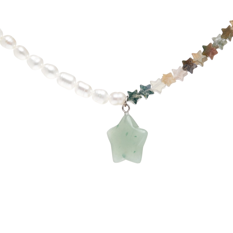 Колье Зелёная Яшма