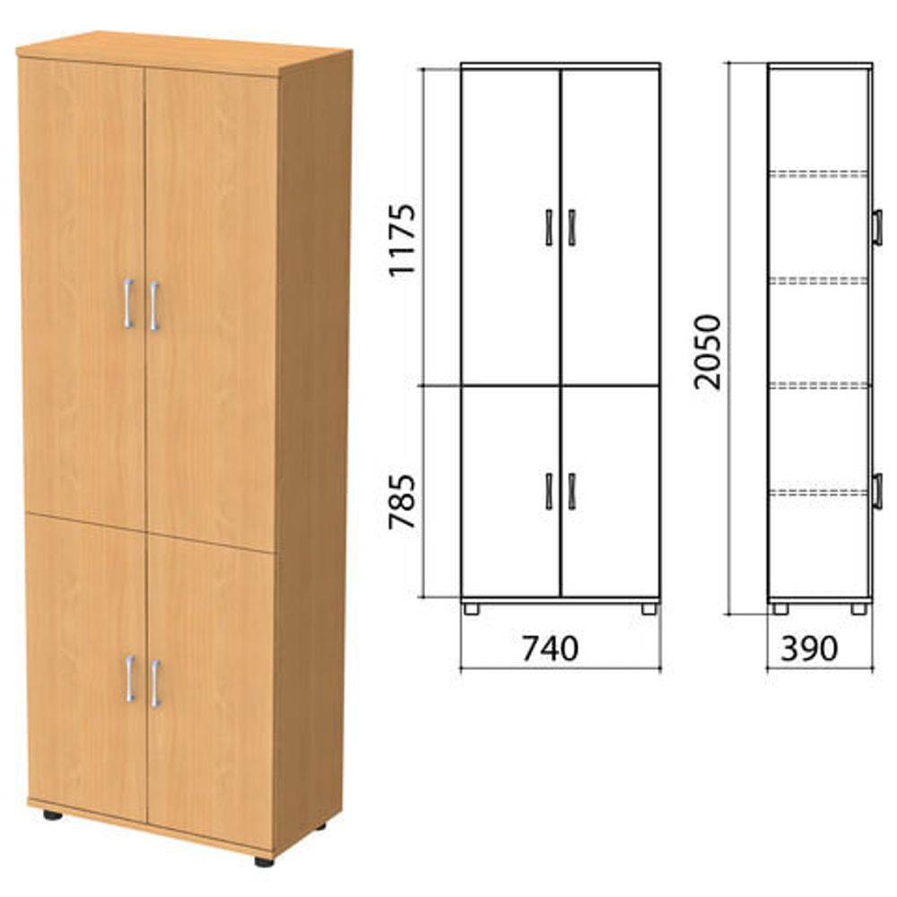 Шкаф закрытый "Монолит", 740х390х2050 мм