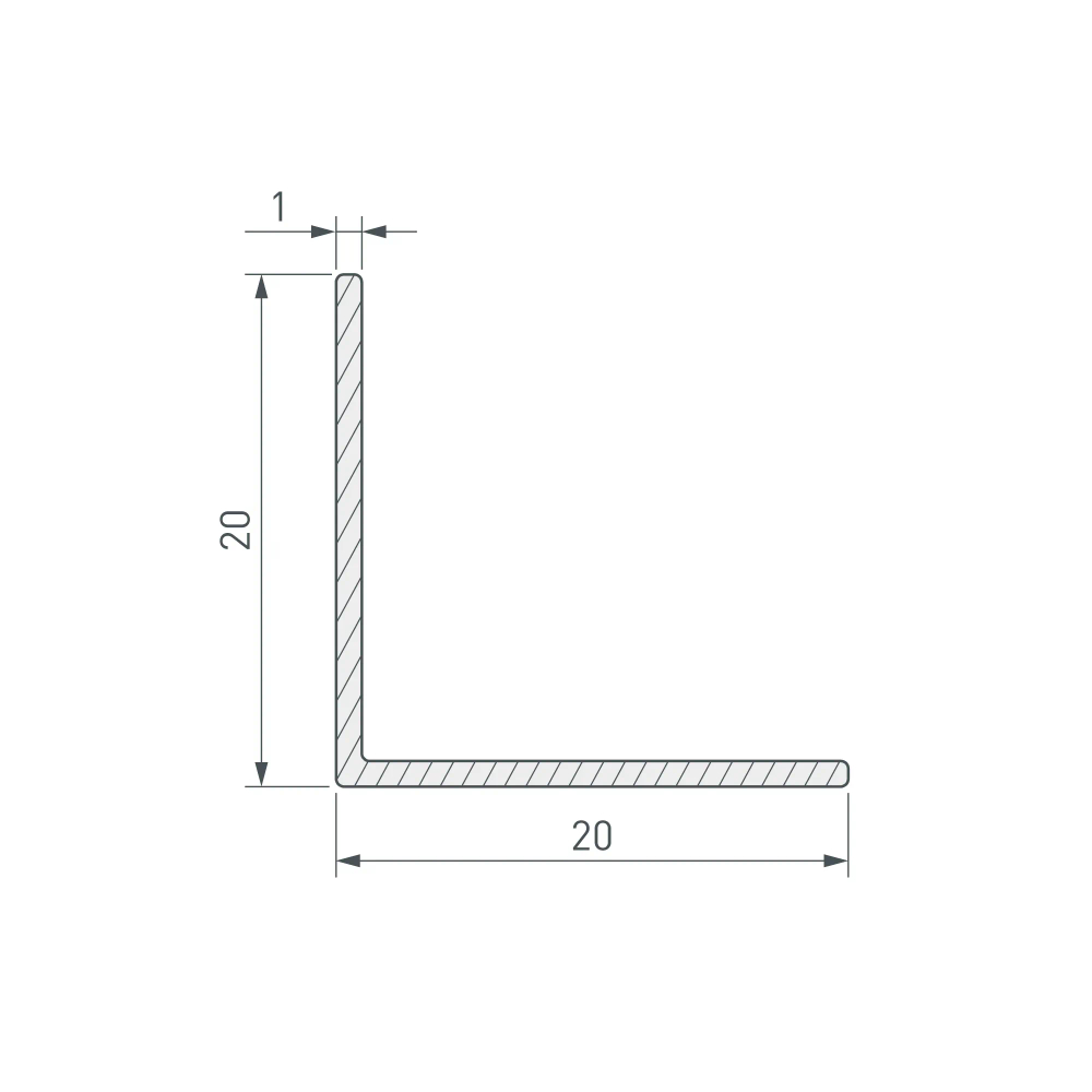 Уголок ARH-W20x20x1-3000 WHITE (Arlight, Алюминий) 063301