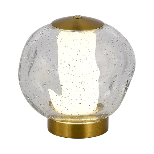 SL6520.304.01 Прикроватная лампа ST-Luce латунь/прозрачный с пузырьками воздуха LED 1*5W 4000K HELMI