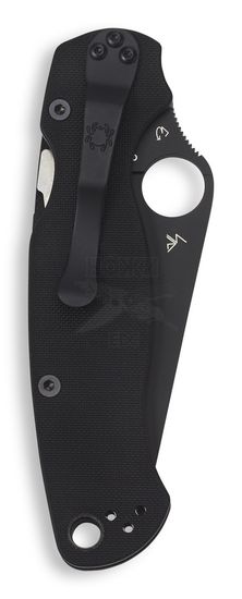 Нож складной Spyderco ParaMilitary 2 Black Blade C81GPBK2 c черным клинком CPM-S45VN, рукоять черный G10