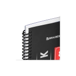 Тетрадь А-4 80л. клетка на спирали, обложка пластик синий, BRAUBERG Metropolis