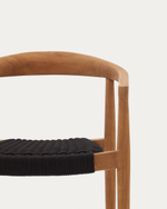 Ydalia Садовый стул из натурального тика и черной веревки