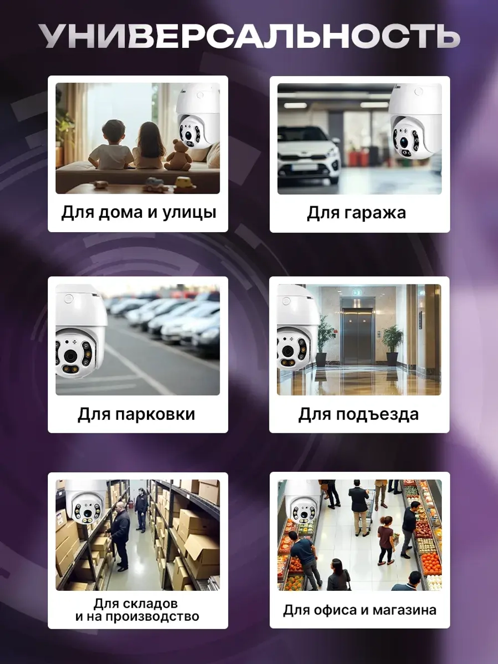 Камера видеонаблюдения уличная wi-fi 5МП + 128Гб