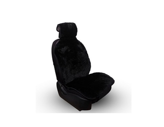 Накидки сидений МЕХ иск - Перед CarFashion (2шт) -"LAMA FRONT" 22325 - черный