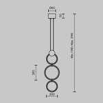 Люстра подвесная светодиодная Maytoni Link MOD357PL-L20BS3K