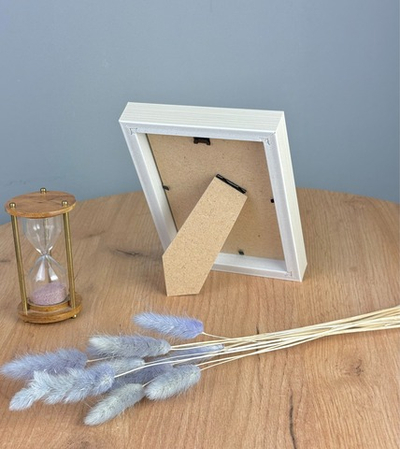 Фоторамка пластиковая 10х15 см, бежевая, структура дерева, арт. 1015.127316