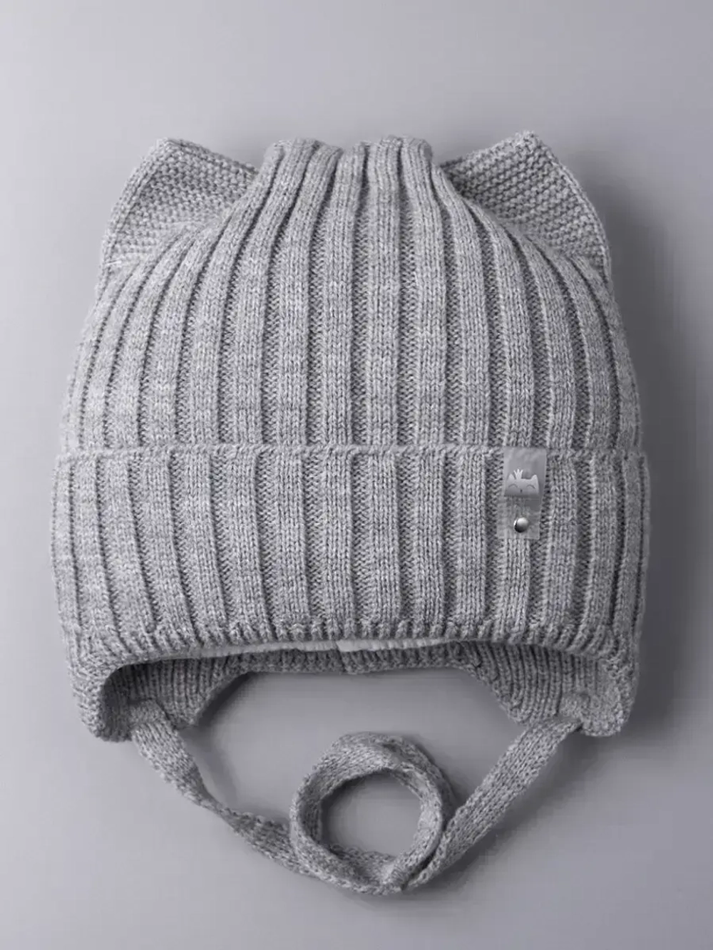 Шапка для девочки с ушками осенняя