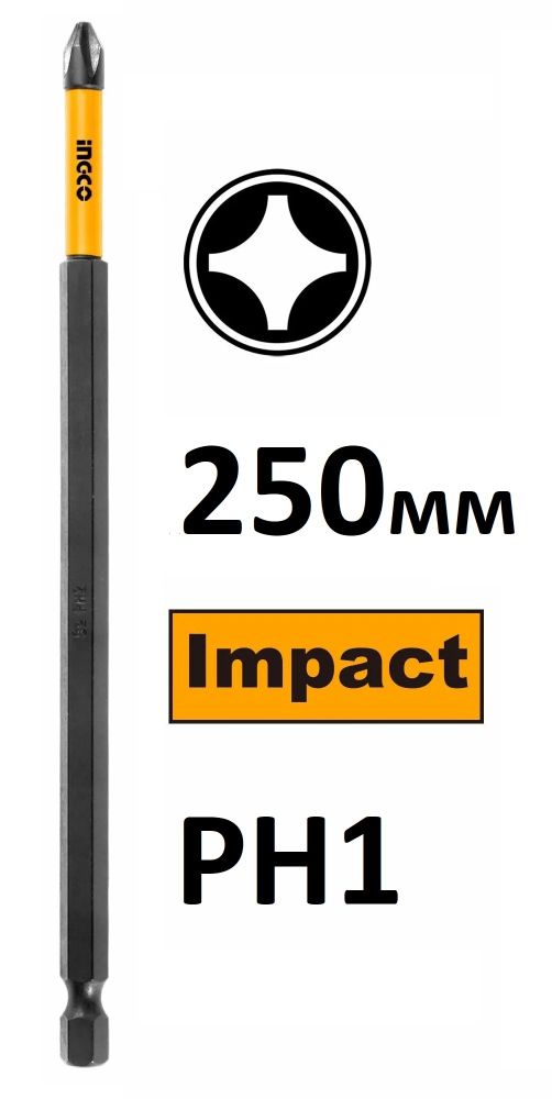 Набор ударных бит IMPACT INGCO SDBIM11PH1103 INDUSTRIAL  PH1x250 мм 10 шт.