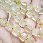 Кварц лимонный, бусина кубик 8мм, штучно