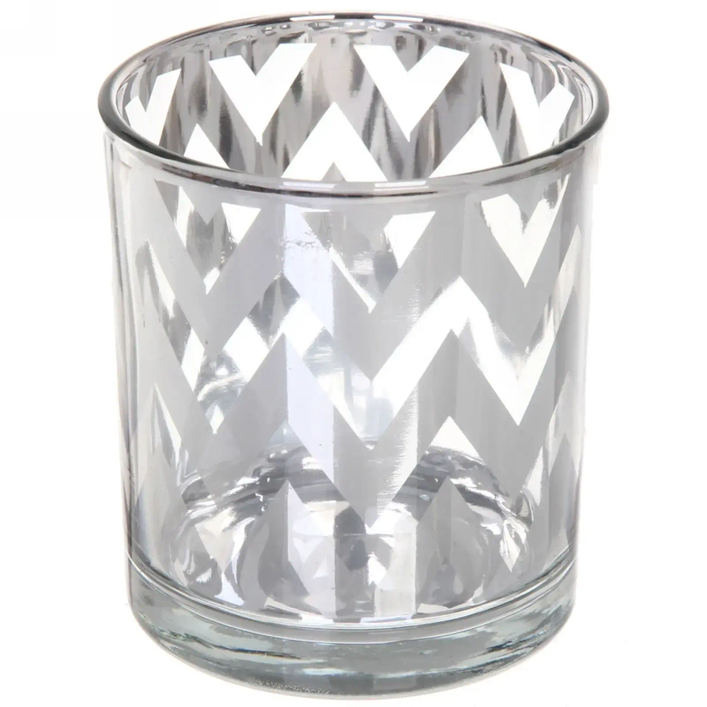 Подсвечник «Зиг-заг» 7*8см цвет серебро