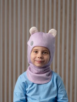 Шлем зимний вязаный (Черничное мороженое) МИО