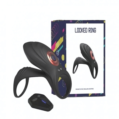 Эрекционная насадка с вибрацией Rosyland Locked Ring (Цвет: черный)
