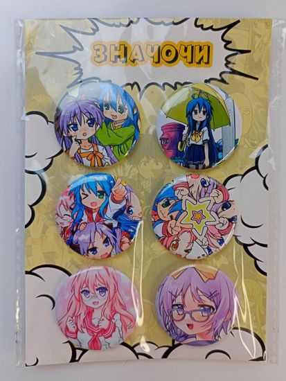 Набор значков аниме Lucky Star