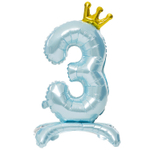 Шар фольгированный Цифра 3 81 см (Голубой)