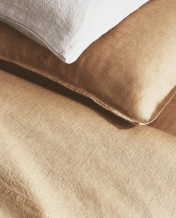Zara Home - Простыня из постиранного льна (вес 140 гхм2), бежевый, 240x280 см