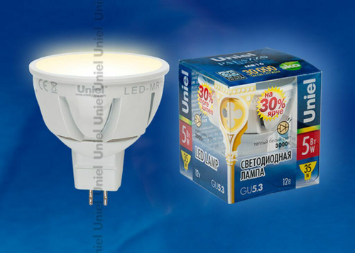 LED-MR16-5W/WW/GU5.3/FR ALP01WH Лампа светодиодная. Материал корпуса алюминий. Цвет свечения теплый белый. Серия Palazzo. Упаковка пластик