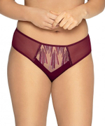 Трусики-бразилиана с блестящей вышивкой (Размер: L) (Цвет: бордовый)