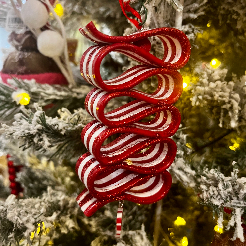 Леденец красно-белый, ёлочное украшение [Арт. D1408]