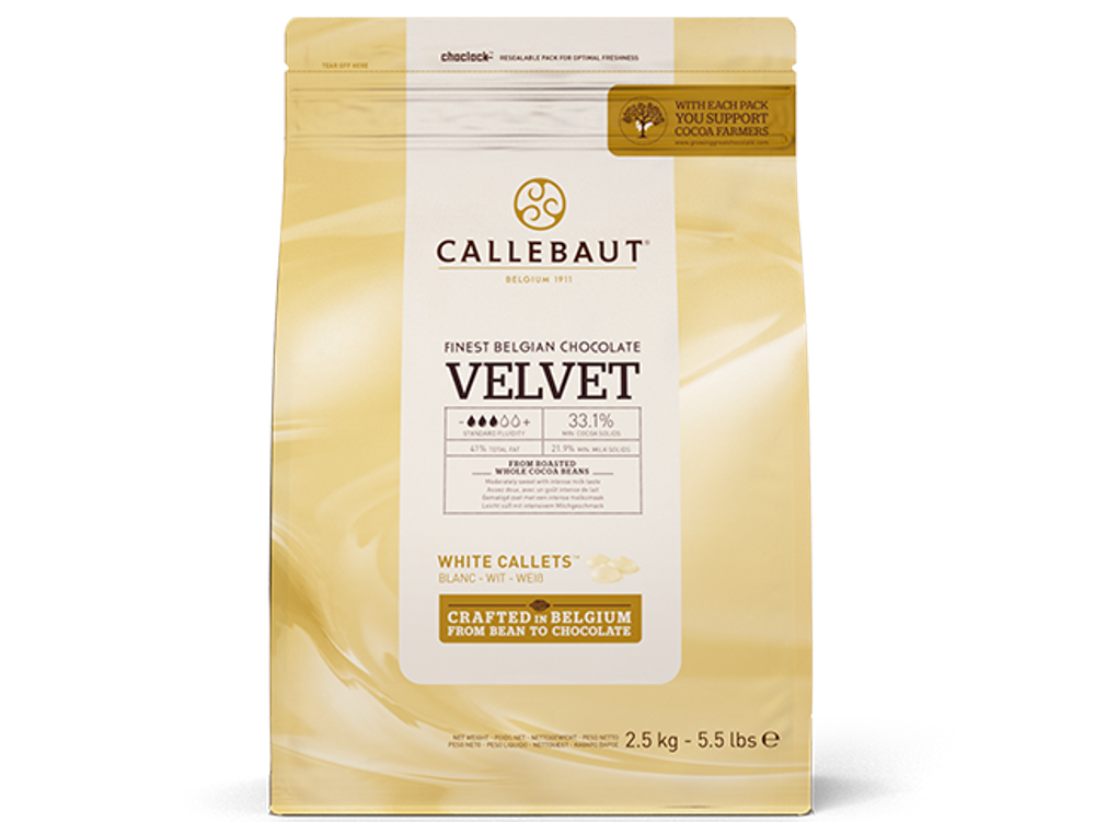 Шоколад белый Callebaut Velvet 32%, 2,5 кг