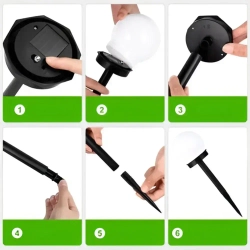 Уличные светильники на солнечной батарее "ШАР" 4 шт/ Фонари садовые на солнечных батареях, теплого свечения