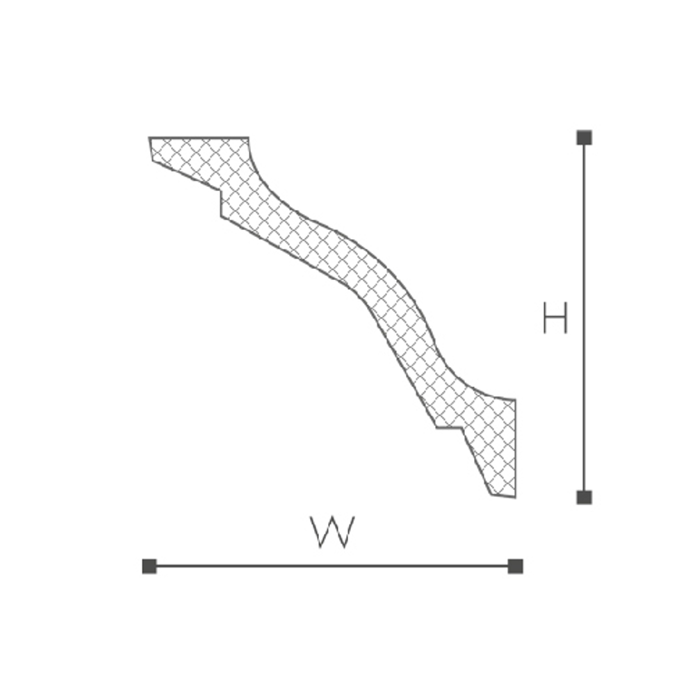 Карниз потолочный WT26 (75х75х2000мм) NMC