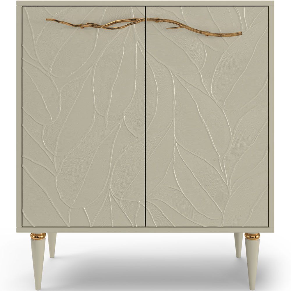 Комод Арт Колор leaves Классик Голд с 2 полками Голд Серый шелк