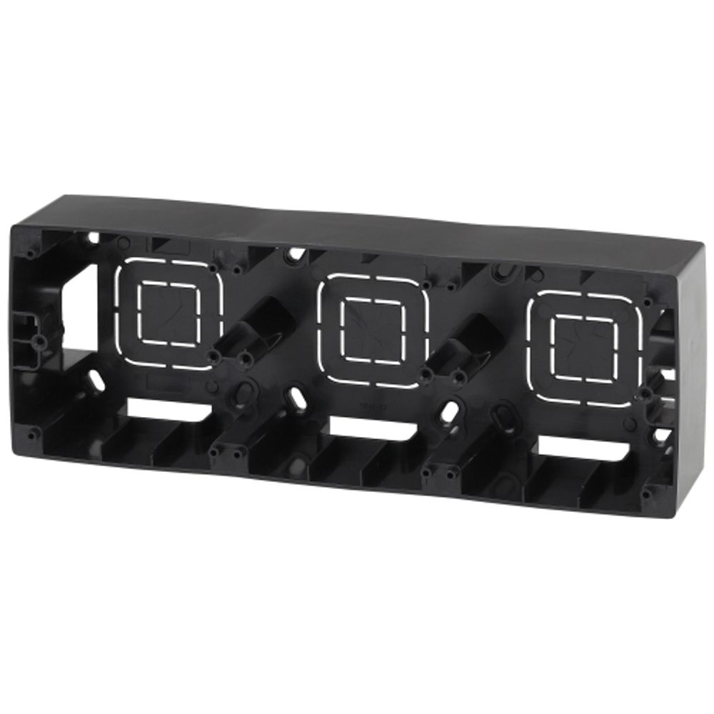 12-6103-06 ЭРА Коробка наклад. монтажа 3 поста, Эра12, чёрный