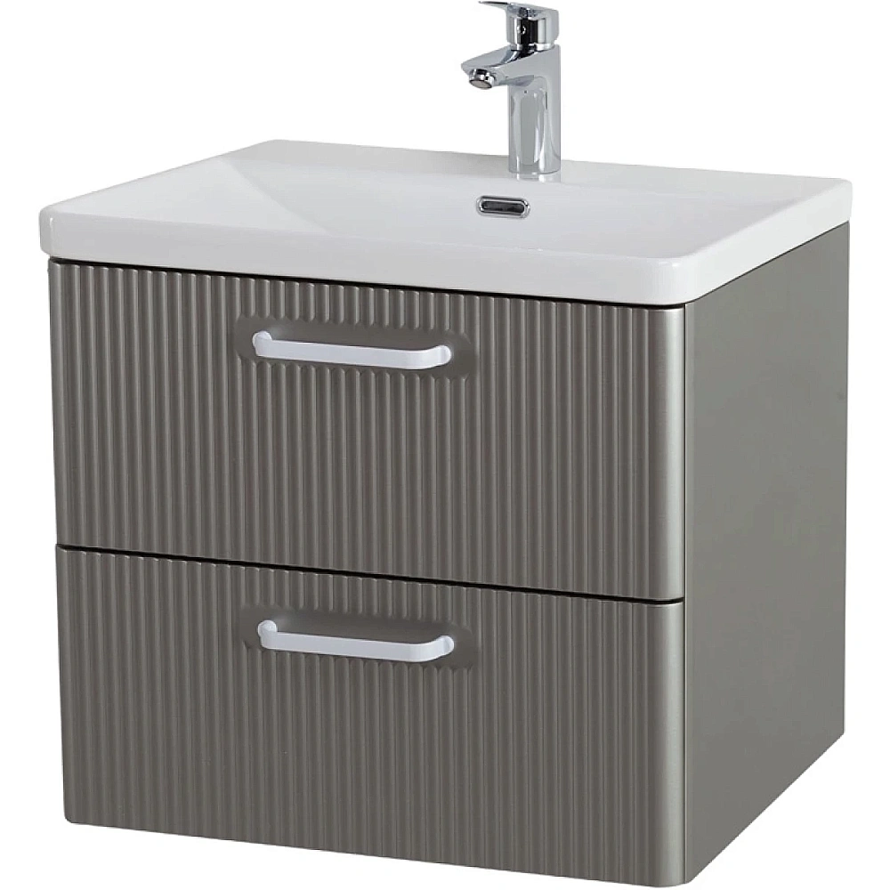 Тумба с раковиной BelBagno 50 DUE-500-2C-SO-SAT-P+BB-8076-3-50 сатин