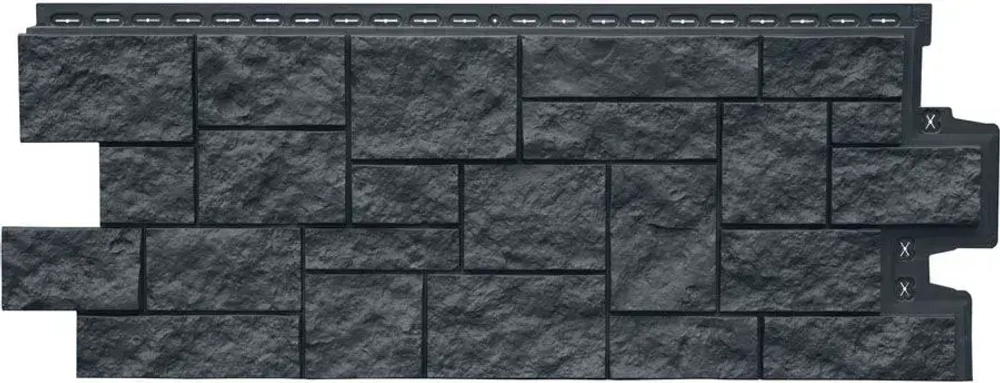 Панель фасадная GRAND LINE Дикий камень Classic графит полипропиленовая, пластиковая для стен 0.978х388 мм 0.38м2 2 уп - 20 штук