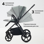 Детская коляска Rant Teo Soft 3 в 1 с автокреслом Cruise Grey Olive