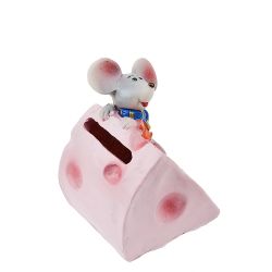 Фигурка декоративная (копилка) "Мышь на сыре" 6*5*7,5см. (min6) (транспортная упаковка)