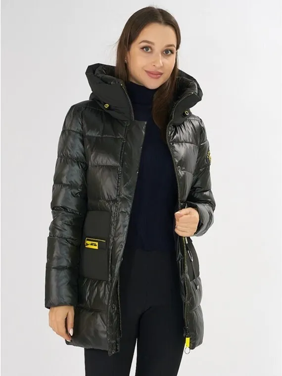 Куртка зимняя болотного цвета, размер 42