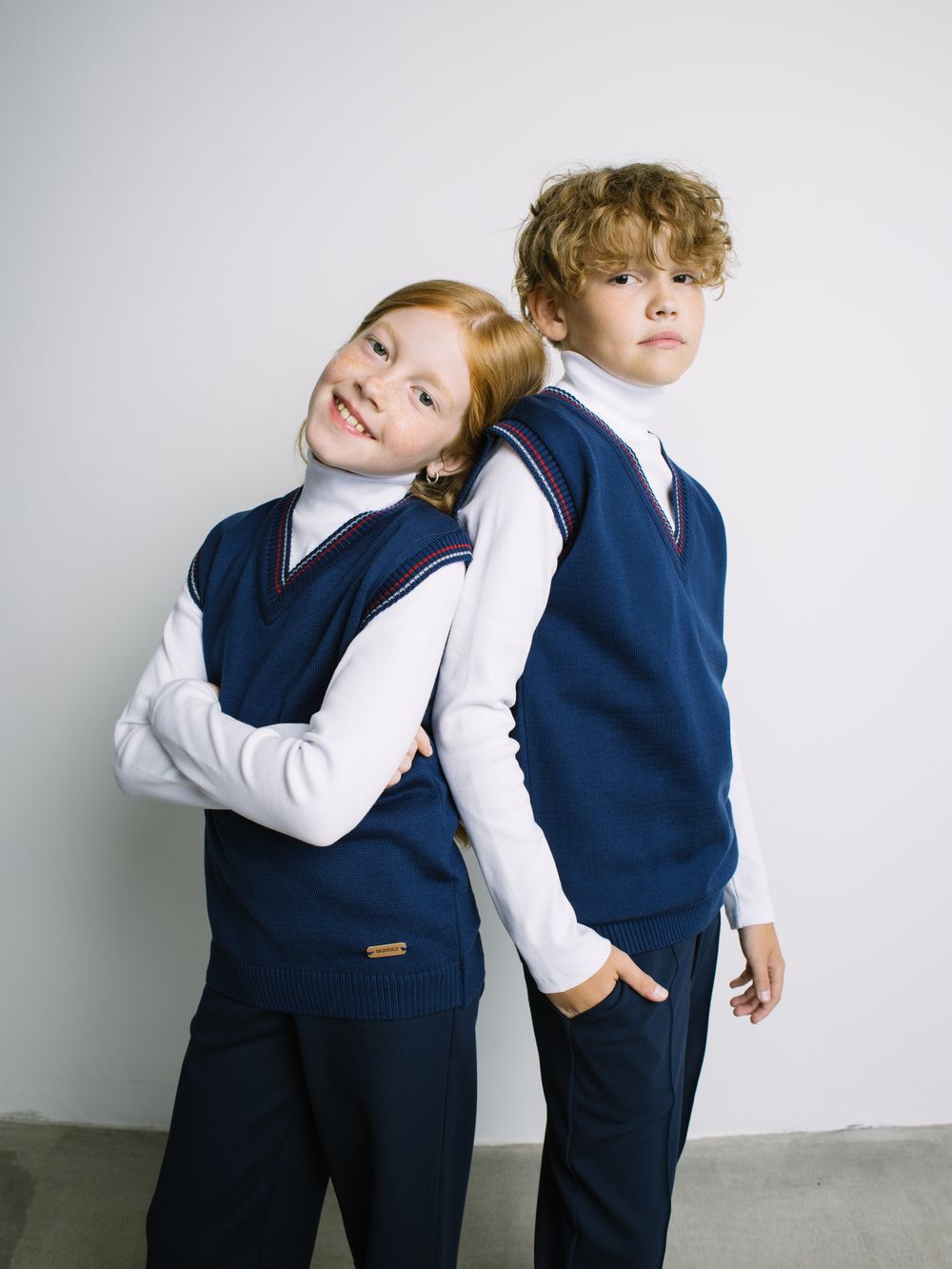 Жилет вязаный "Синий" 7+