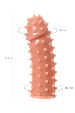 Насадка KOKOS реалистичная с дополнительной стимуляцией, TPE, телесная, 12.7 см
