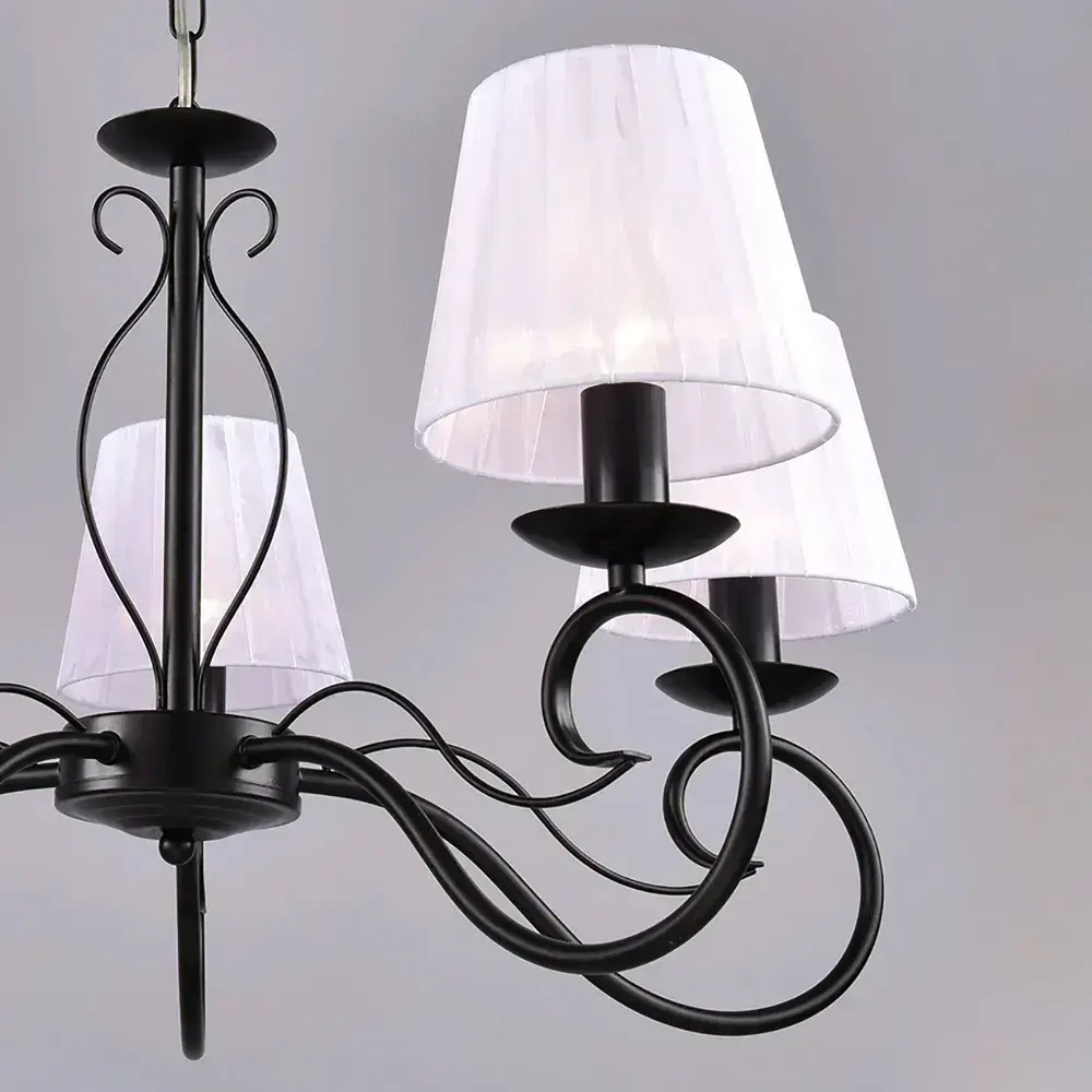 Люстра подвесная для спальни и гостиной РОССВЕТ "Танго" РС20945 BK/5P