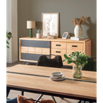 Тумба Оникс 121-180 1 сдвижная дверь, 2 глухие двери и выдвижной ящик бейц/масло