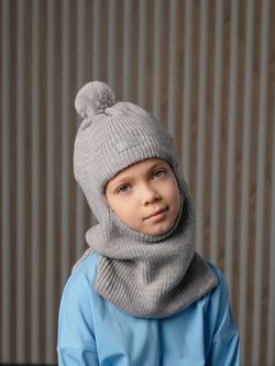Шлем зимний вязаный (Жемчужно-серый) МИШ