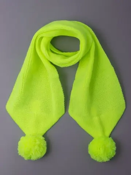 Шарф зимний вязаный с помпонами для детей