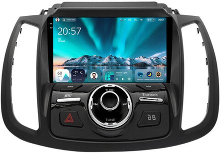 Магнитола для Ford Kuga 2 2017-2019 (SYNC 3, рамка с кнопками тип 2) - Teyes CC4 монитор 9.2" 2K QLED на Android 14, Snapdragon 680, DSP, CarPlay, 4G SIM-слот