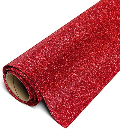 Пленка рулон малый HTV-flex premium PU GLITTER (КРАСНЫЙ), 30,5см*3м